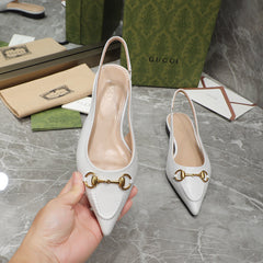 GG Flat Sandals white