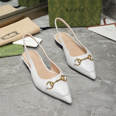 GG Flat Sandals white