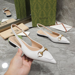 GG Flat Sandals white