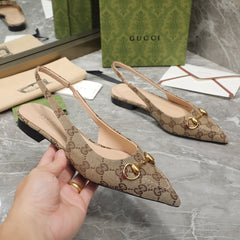 GG Flat Sandals Brown Caro