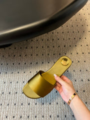 SL CARLYLE SLIPPERS MUSTARD SATIN