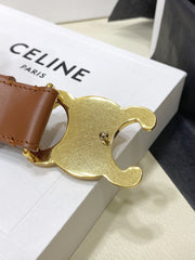 CL LARGE 30 MM TRIOMPHE BELT IN BRONZE BROWN GOLD HARDWARE