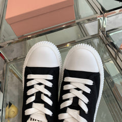 Mule Shoes Black And White Canvas