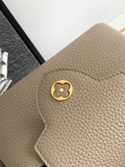 CAPUCINES MINI 21 IN KHAKI BROWN TAURILLON GOLD HARDWARE