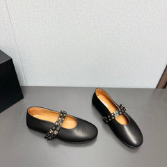 ALAIA MARY JANE SHOES IN BLACK LAMBSKIN SILVER HARDWARE