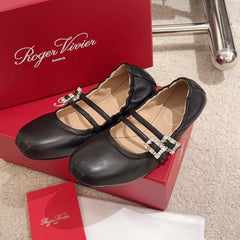 MARY JANES WITH TWO STRAPS IN BLACK SOFT LAMBSKIN