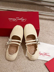 MARY JANES WITH TWO STRAPS IN BEIGE SOFT LAMBSKIN
