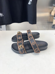 LV WOMEN SUNSET DAD SANDAL IN BLACK MONOGRAM FABRIC MULE
