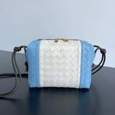 SMALL LOOP 22 IN SKY BLUE MIX WHITE CALFSKIN