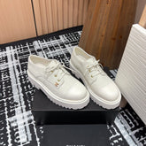 CC OXFORD SHOES IN WHITE TWEED AND CALFSKIN