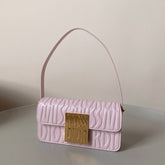 MEDIUM FLAP BAG 22 IN BABY PINK QUILTED ALLOVER CALFSKIN