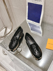 SOHO FLAT LOAFER IN BLACK GLOSSY CALFSKIN