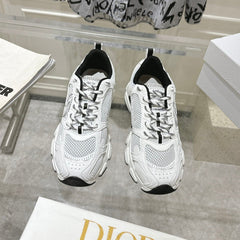 DIOR 25S CHRONO SNEAKER 45MM IN MESH WITH WHITE AND BLACK CALFSKIN