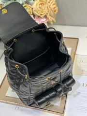 MEDIUM CARO BACKPACK 27 IN BLACK MACROCANNAGE LAMBSKIN