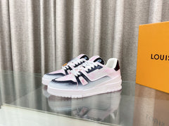LV TRAINER SNEAKERS IN LIGHT PINK OMBRE MIX COLORFUL CALFSKIN