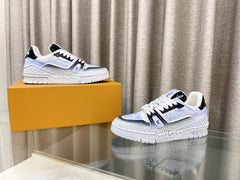 LV TRAINER SNEAKERS IN LIGHT BLUE OMBRE MIX COLORFUL CALFSKIN