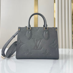 ONTHEGO PM 25 IN GUN METAL EMBOSSED CALFSKIN