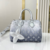 SPEEDY BANDOULIÈRE 25 IN GRADIENT SILVER MONOGRAM NYLON SILVER HARDWARE