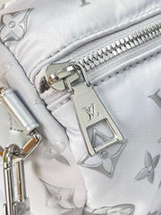 SPEEDY BANDOULIÈRE 25 IN GRADIENT SILVER MONOGRAM NYLON SILVER HARDWARE