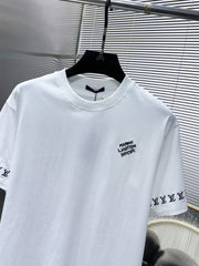 LV T-SHIRT LOGO EMBROIDERED WHITE COTTON 238805