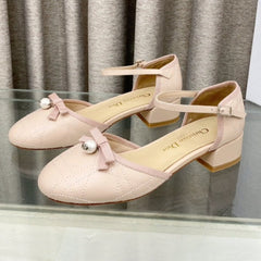 PEARL MARY JANE PUMP IN LIGHT PINK LAMBSKIN 30 MM