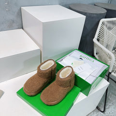 MINI ANKLE BOOT IN CHOCOLATE BROWN SHEARLING WITH ULTRA LIGHTWEIGHT RUBBER OUTSOLE