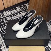 HIGH-HEEL 10 CM MULES IN WHITE PATENT CALFSKIN