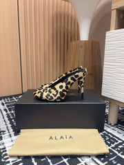 HIGH-HEEL 10 CM MULES IN CRYSLEOPARD PONY HAIR