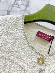 Gucci 2025 Cardigan Cream White Wool