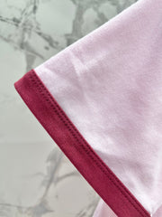 Gucci Embroidered Short Sleeves T-shirt Pink Cotton