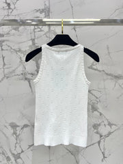 CC White Knitted Fabric Vest