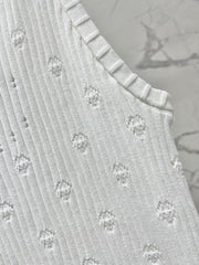 CC White Knitted Fabric Vest