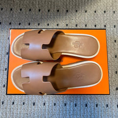 EZE SANDAL 85 MM IN BRONZE BROWN CALFSKIN