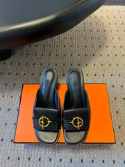 ILOT 55 MM SANDAL IN BLACK CALFSKIN