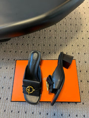 ILOT 55 MM SANDAL IN BLACK CALFSKIN