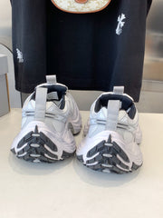 DAD SHOES IN SILVER WHITE MESH AND CALFSKIN