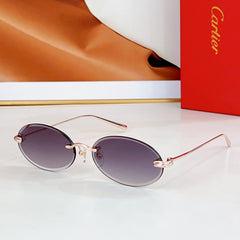 PREMIÈRE RIMLESS OVAL FRAME SUNGLASSES CT0565S IN METAL