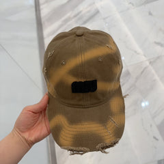 MM BASEBALL CAP IN BROWN DISTRESSED FABRIC STYLE 1