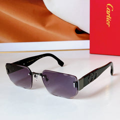 PANTHÈRE RIMLESS RECTANGULAR FRAME SUNGLASSES CT0637S IN METAL