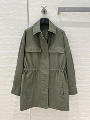 PRADA MOSS GREEN LONG COAT