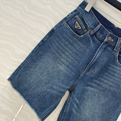 PRADA FASHION STRAIGHT-LEG DENIM SHORTS 263942