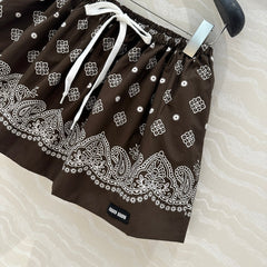 MIUMIU EARTH BROWN PLEATED MIDI SKIRT