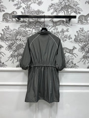 MIU 25S HOODED JACKET GREY IN NYLON 263119