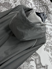 MIU 25S HOODED JACKET GREY IN NYLON 263131