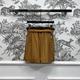 MIU 25S HIGH WAIST SHORTS BROWN IN NYLON 263021