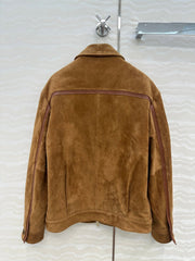 MIUMIU CLASSIC BROWN SUEDE JACKET 276214