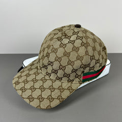 GG BASEBALL CAP IN DARK BEIGE MONOGRAM CANVAS