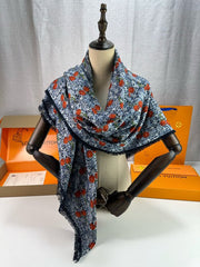 LV SCARF 140 CM IN SILK-CASHMERE BLEND 709636