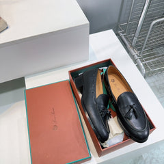 LP 25S SERGE TASSEL LOAFER 35MM IN BLACK CALFSKIN