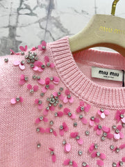 MIUMIU SHORT-SLEEVE KNIT TOP STYLE 298